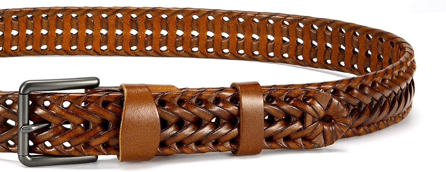 CHAOREN Braided Belt for Men - Mens Belt Leather 1 3/8" for Casual Jeans - Hand Woven Make Your Gift Awesome - Image 4